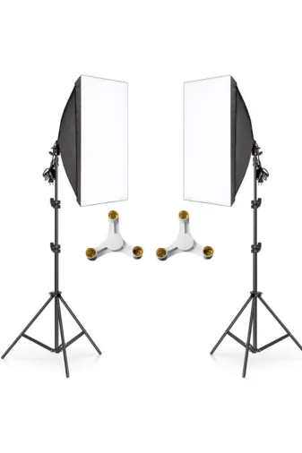 Rabsev HBV00001413EV Softbox 50X70Cm 3 Duylu Ikili Set Ürün Video Fotoğraf Çekimleri Sürekli Işık