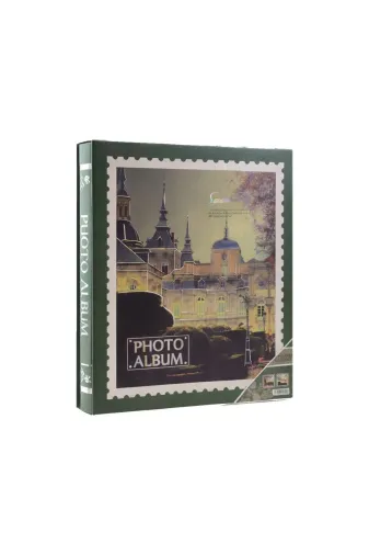 Rabsev Rs26-Yeşil Rs26 Fotoğraf Albümü 10X15Cm 600 Lük Kule Desenli Kutulu Yatay Dikey Modeli