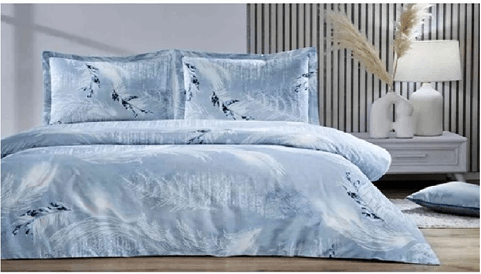 Ranforce Çift Kişilik Nevresim Takımı Silver Snow Mavi
