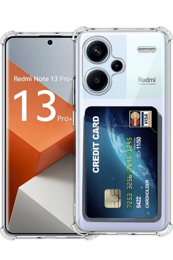 Redmi Note 13 Pro Plus Kılıf Kart Şeffaf Silikon - Şeffaf