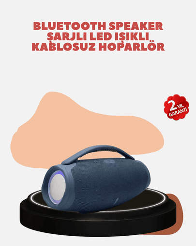 Renkli LED Efektli Suya Dayanıklı Taşınabilir Kablosuz Hoparlör