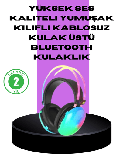 Rgb Aydınlatmalı Kablosuz Bluetooth Kulaklığı