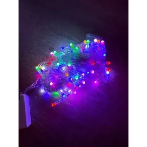Rgb Işık Zinciri 10m 100 Led Damla Uçlu Şeffaf Kablo