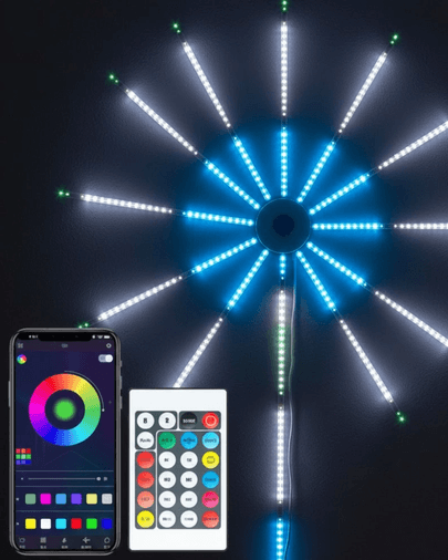 RGB LED Duvar Dekoru Sökülebilir Kollu Havai Fişek Işık Sistemi