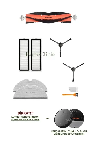 Roboclinic mopplus Xiaomi Mi Vacuum Mop 2 Pro Plus Robot Süpürge Uyumlu Fırça,hepa Filtre,mop Seti-9 Parça