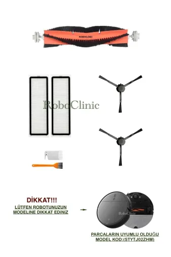 Roboclinic mopplus Xiaomi Mi Vacuum Mop 2 Pro Plus Robot Süpürge Uyumlu Fırça,hepa Filtre Seti-7 Parça