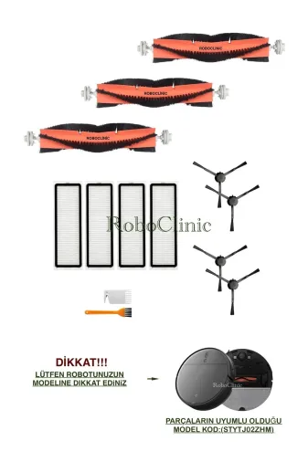 Roboclinic mopplus Xiaomi Mi Vacuum Mop 2 Pro Plus Robot Süpürge Uyumlu Fırça,hepa Filtre Seti-13 Adet Yedek Parça