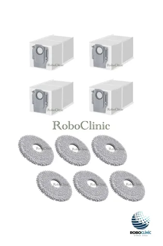 Roboclinic qrevo c Roborock Q Revo C Robot Süpürge Uyumlu Yedek Çöp Toz Torbası, Mop Paspas -10 Parça
