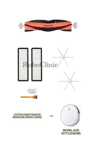 Roboclinic roboclinic00324 Xiaomi Mi Robot Vacuum Mop 2 (Stytjo3Zhm) Robot Süpürge Uyumlu Fırça, Filtre, Mop Seti-7 Parça