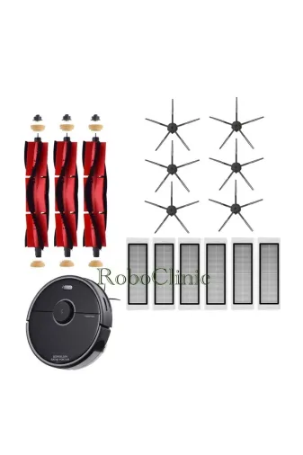 Roboclinic Roborock0053 Roborock S5 Max Siyah Robot Süpürge Uyumlu Ana Fırça/yan Fırça/hepa Filitre Seti