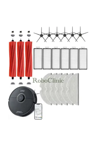 Roboclinic Roborock0065 Roborock Q7 Max, Q7 Max Plus Siyah Robot Süpürge Uyumlu Yedek Fırça Hepa Filtre Mop