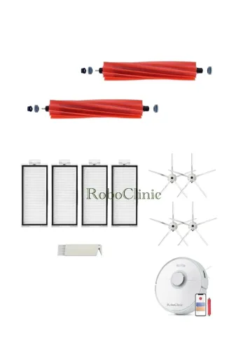 Roboclinic Roborockq710bey Roborock Q7 / Q7Max / Q7Max Plus (Beyaz)Uyumlu Ana Fırça,yan Fırça,filtre,yenileme Seti-11 Parça