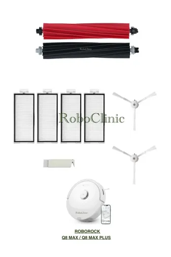 Roboclinic Roborockq8beyaz Roborock Q8 Max, Q8 Max Plus Robot Süpürge Uyumlu Fırça,hepa Filtre-9 Parça