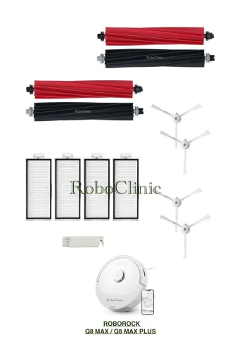 Roboclinic Roborockq8beyaz Roborock Q8 Max, Q8 Max Plus Robot Süpürge Uyumlu Fırça,hepa Filtre-13 Parça