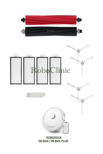 Roboclinic Roborockq8beyaz Roborock Q8 Max, Q8 Max Plus Robot Süpürge Uyumlu Fırça,hepa Filtre-11 Parça