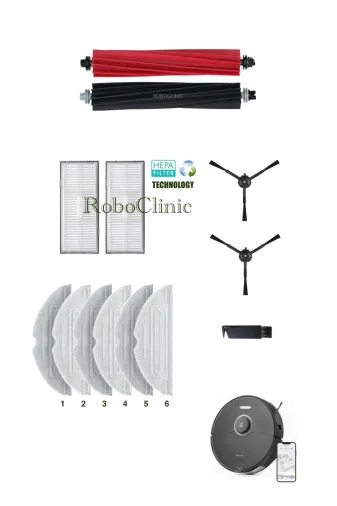 Roboclinic Roborocks8sonik Roborock S8 Sonic Siyah Akıllı Robot Süpürge Uyumlu Fırça,hepa Filtre,mop Seti-13 Parça
