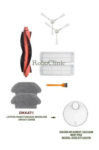 Roboclinic vacuummop1 Xiaomi Mi Robot Vacuum Mop Pro (Styj02Ym) Robot Süpürge Uyumlu Yenileme Seti.