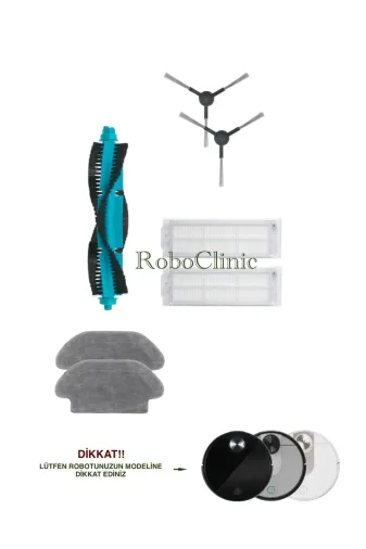 Roboclinic viomise1 Xiaomi Mop Pro / Viomi Se-V2-V3-V2Pro-V3Pro Uyumlu Yedek Fırça,hepa Filtre,mop Set-7 Parça