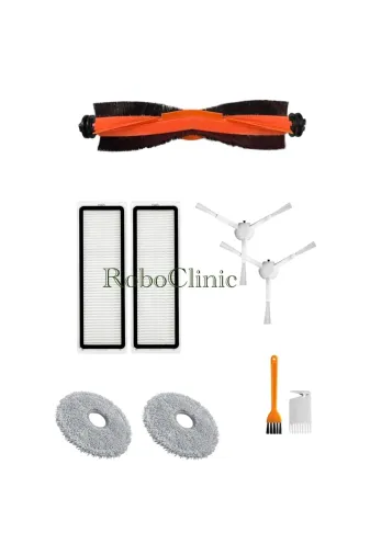 Roboclinic x10plus Xiaomi Robot Vacuum X10 Plus X20 Plus Uyumlu Yedek Fırça,hepa Filtre,mop Seti-9 Parça
