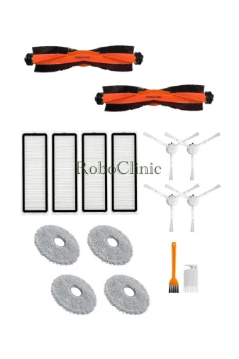 Roboclinic x10plus Xiaomi Robot Vacuum X10 Plus X20 Plus Uyumlu Yedek Fırça,hepa Filtre,mop Seti-16 Parça