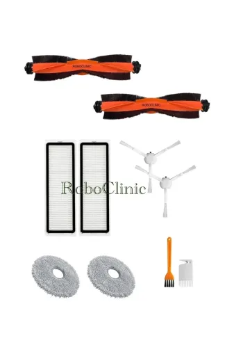 Roboclinic x10plus Xiaomi Robot Vacuum X10 Plus X20 Plus Uyumlu Yedek Fırça,hepa Filtre,mop Seti-10 Parça