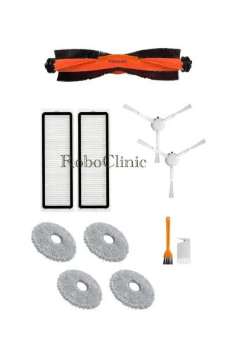 Roboclinic x10plus Xiaomi Robot Vacuum X10 Plus X20 Plus Uyumlu Yedek Fırça,hepa Filtre,mop Seti-11 Parça