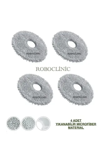 Roboclinic x40 l40 ultra Dreame X40 Ultra L40 Ultra Robot Süpürge Uyumlu Yıkanabilir Microfiber Mop-4 Adet