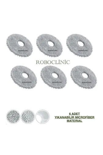 Roboclinic x40 l40 ultra Dreame X40 Ultra L40 Ultra Robot Süpürge Uyumlu Yıkanabilir Microfiber Mop-6 Adet