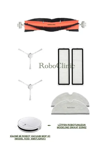 Roboclinic xiaomi 2c4011 Xiaomi Mi Robot Vacuum Mop 2C Fırça,hepa Filtre,mop Yenileme Seti-7 Parça
