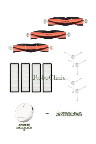Roboclinic xiaomi1c0086 Xiaomi Mi Vacuum Mop 1C Robot Süpürge (Stytj01Zhm) Uyumlu Set-11 Parça
