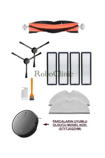 Roboclinic xiaomi204 Xiaomi Mop 2 Pro 3D(Dikkat:kamerali-Plus Global M.kod:stytj02Zhm)Uyumlu Firça,filtre,mop-11 Parça