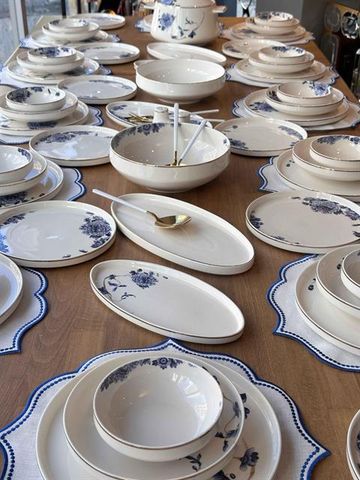 ROSSEV yem03110201310 Yemek Takımı Blue Blanch 68 Parça 12 Kişilik