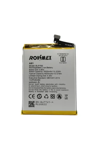 Rovimex TYC00563235827 Oppo A91 Batarya Pil