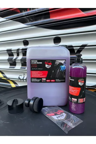 ROX KİMYA 174773 Lastik Parlatma Set(Jel Lastik Parlatma 4Lt+Lastik Parlatma Firça +Lastik Parlatma 400 Ml