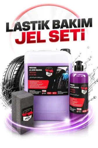 ROX KİMYA 2582456 3”Lü Lasti̇k Partlama Jel 4Lt+Lasti̇k Parlatma Jel 400Ml+Sünger