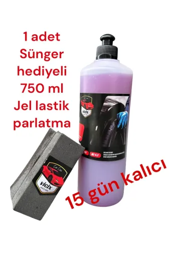 ROX KİMYA 4567 Jel Lastik Parlatma 750 Ml + Sünger
