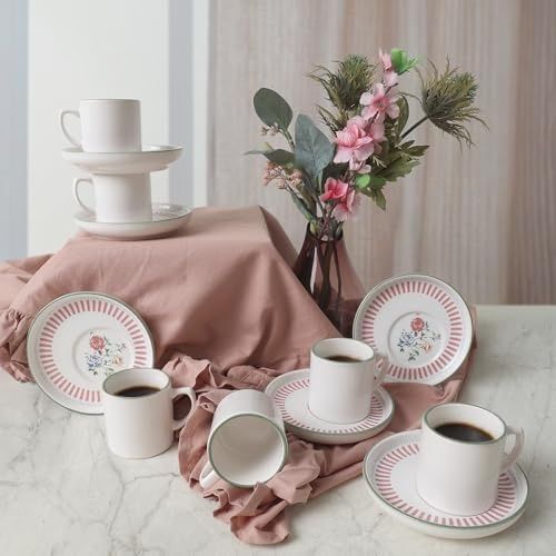 Royal Standart 57855210122343380184975 Rose Kahve Takımı 12 Parça 6 Kişilik 22910-12 Açık Ahşap