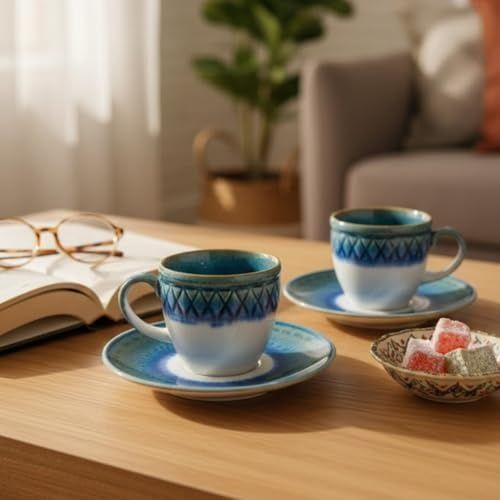Royal Standart 57855210131421180184975 Rustik Kahve Yanı İkram Bardağı 2 Adet Şeffaf Akrilik Desenli Çiftlere Özel Şık Sunum Ve Likör Bardağı Açık Ahşap