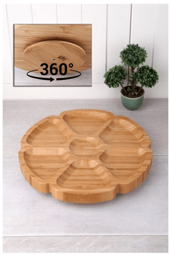 Royaleks Group RT-RY-H-80863 7 Bölmeli 25 Cm Dönerli Bambu Sunum Royaleks-Bls Ds7-2525