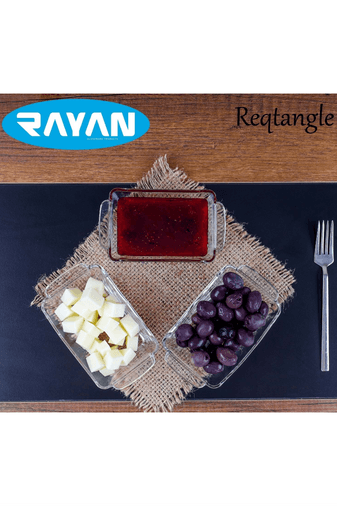 Royaleks Group RT-RY-H-81484 Reqtangle Tekli Dikdörtgen Cam Kahvaltılık Royaleks-81484