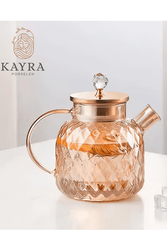 Royaleks Group RT-RY-H-82574 Kabartmalı Borosilikat Cam Demlik 1000Ml Royaleks-Cm-2006