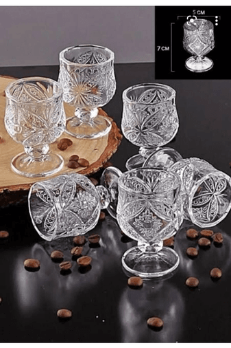 Royaleks Group RT-RYL-H-67561 Kristal Kahve Yanı Bardağı 6Lı Royaleks-R1720