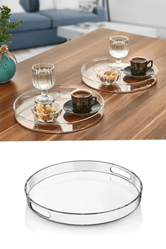 Royaleks Group RT-RYL-H-82930 Yuvarlak Tepsi Füme Şeffaf Royaleks-82930