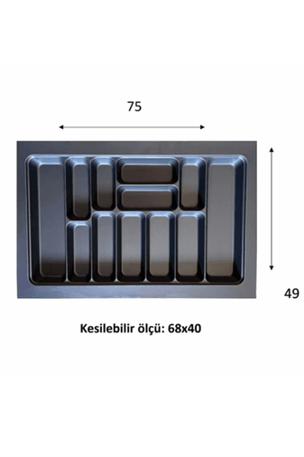 Royaleks Group RT-RYL-H-8998 Eco Lüx Modül Kaşıklık Antrasit 76X49 Cm Royaleks-Acero-20357