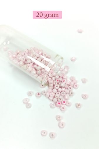 Royaleks RT-RYL-BN24093-07-20 Dökme Cam Kum Boncuk Büyük Boy (6/0) 4 Mm - 20 Gram - Toz Pembe - Bnc077