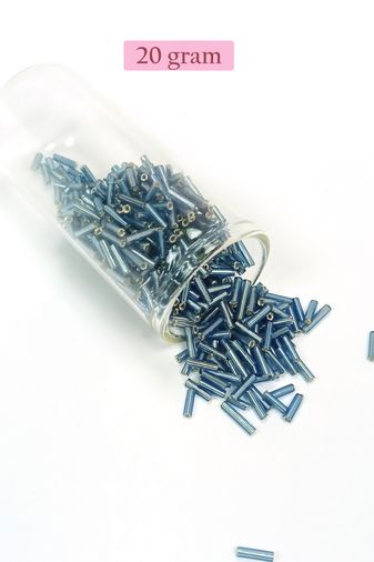 Royaleks RT-RYL-BN24094-04-20 Uzun Boru Kesme Boncuk Çap 2Mm Uzunluk 10 Mm - 20 Gram - Camgöbeği Mavi - Bnc228