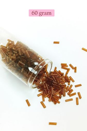 Royaleks RT-RYL-BN24094-22-60 Uzun Boru Kesme Boncuk Çap 2Mm Uzunluk 10 Mm - 60 Gram - Şeffaf Kahverengi - Bnc285