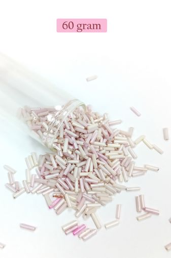 Royaleks RT-RYL-BN24094-39-60 Uzun Boru Kesme Boncuk Çap 2Mm Uzunluk 10 Mm - 60 Gram - Mat Beyaz - Bnc302
