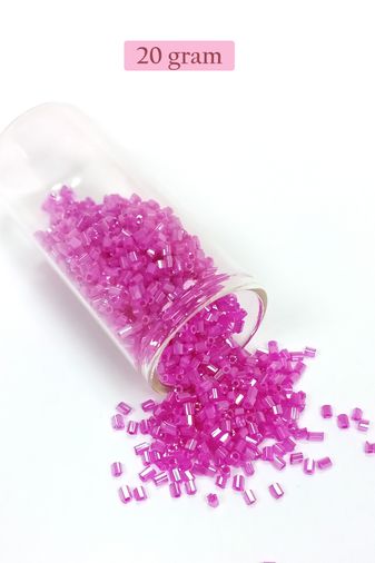 Royaleks RT-RYL-BN24095-13-20 Kesme Cam Boncuk 2Mm - 20 Gram - Şeffaf Fuşya -Bnc315