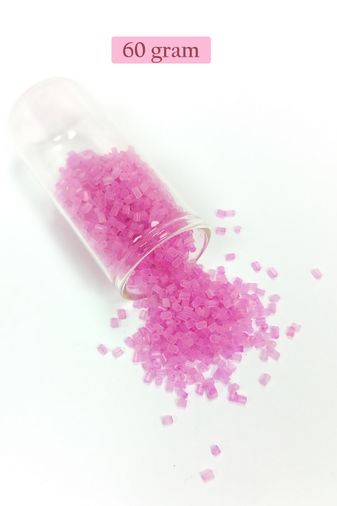 Royaleks RT-RYL-BN24095-27-60 Kesme Cam Boncuk 2Mm - 60 Gram - Şeffaf Mat Pembe - Bnc377